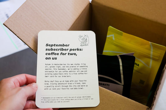 September subscriber perks: coffee for two, on us ☕️