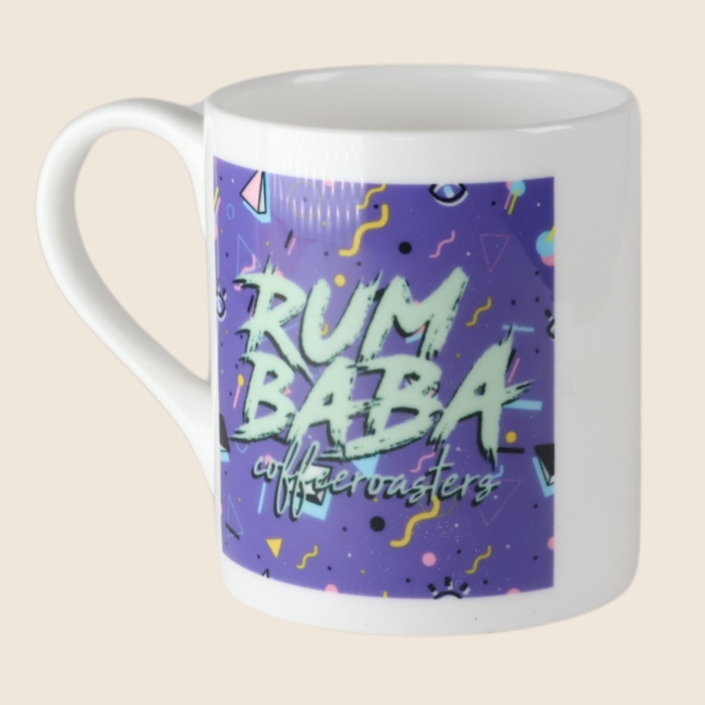 Rum Baba Porcelain Coffee Mug 'Purple Party'