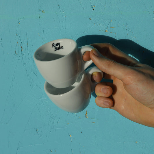 Porcelain espresso Cups (Set of Two with Saucers)